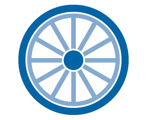 a bicycle wheel with spokes